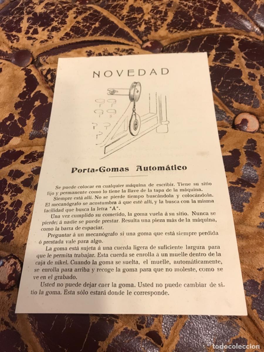 Collectionnisme Papier divers: PORTA GOMAS AUTOM&Aacute;TICO. AS&Iacute;N PALACIOS, PRECIADOS, 23, MADRID