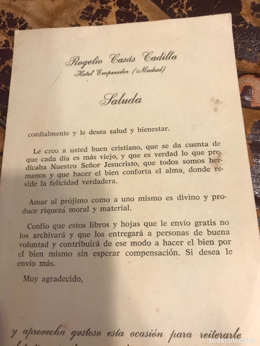 Collectionnisme Papier divers: ROGELIO CAS&Aacute;S CADILLA, HOTEL EMPERADOR, MADRID, SALUDA CORDIALMENTE...