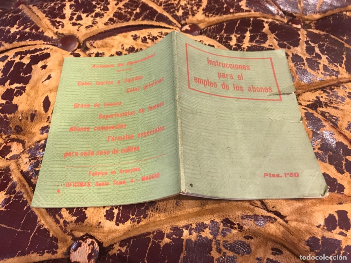 Sammelleidenschaft Andere Papierartikel: INSTRUCCIONES PARA EL EMPLEO DE LOS ABONOS.
