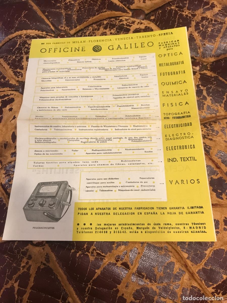 Outros artigos de papel: OFFICINE GALILEO FABRICANTES DE &Oacute;PTICA, FOTOGRAF&Iacute;A... DELEGACI&Oacute;N EN ESPA&Ntilde;A: G. MATTEINI, MADRID