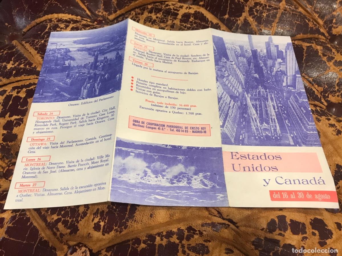 Sammelleidenschaft Andere Papierartikel: PROGRAMA DE VIAJE. ESTADOS UNIDOS Y CANAD&Aacute;. 15 D&Iacute;AS, 36.400 PESETAS. OBRA DE CRISTO REY