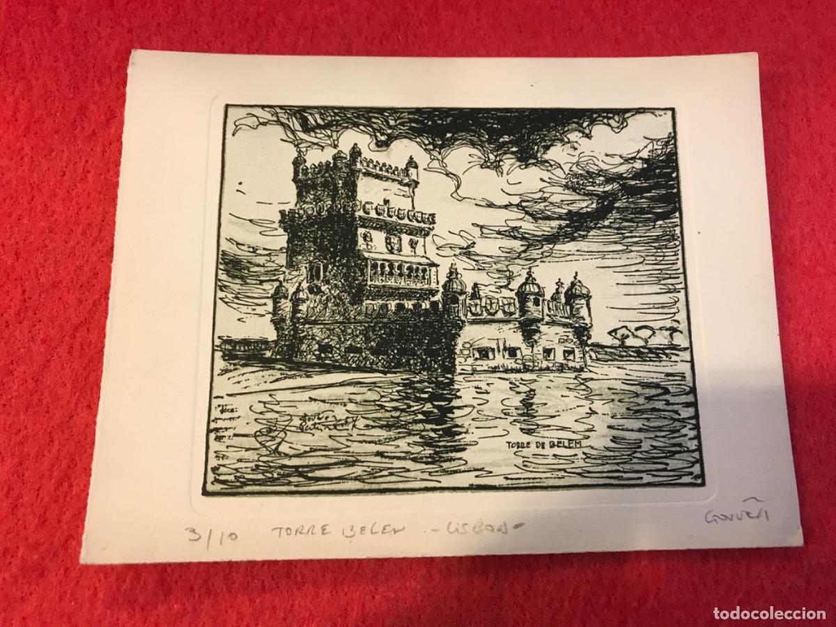 Collectionnisme Papier divers: GRABADO PORTUGAL. 3/10. TORRE BEL&Eacute;N. LISBOA. 17 X 13cm. CARTULINA
