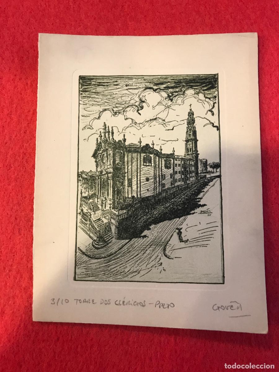 Collectionnisme Papier divers: GRABADO PORTUGAL. 3/10. TORRE DOS CL&Eacute;RIGOS. PORTO. 17 X 13cm. CARTULINA