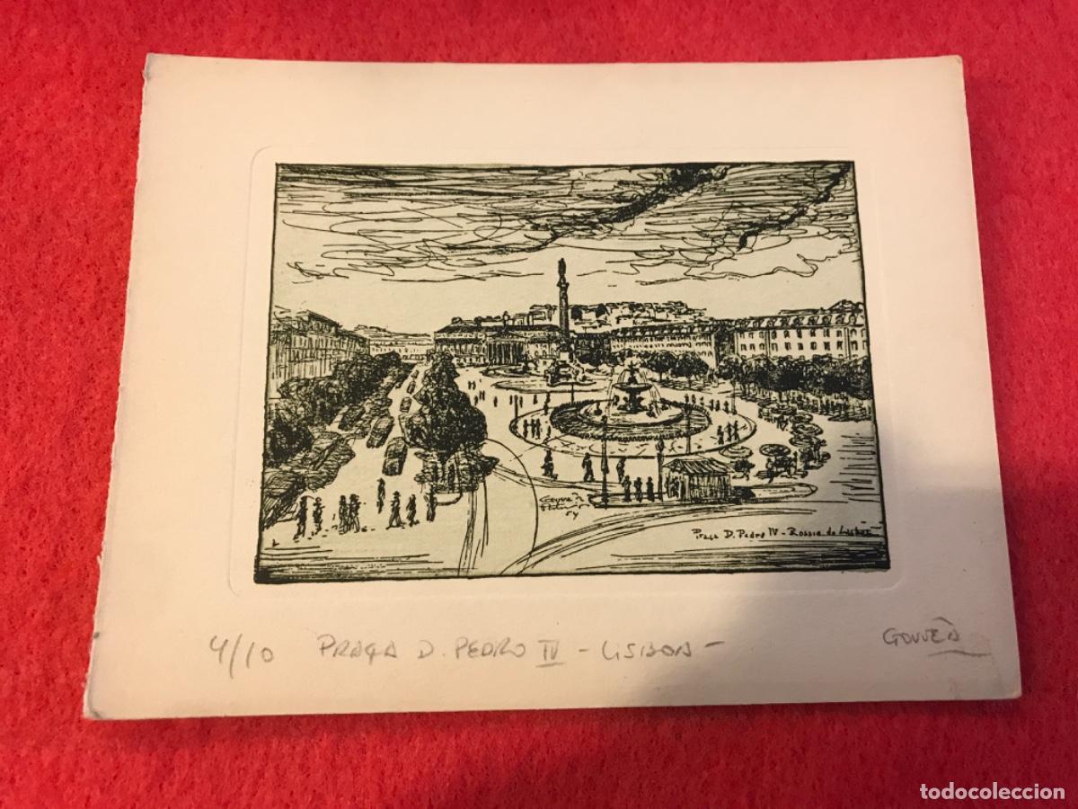 Sammelleidenschaft Andere Papierartikel: GRABADO PORTUGAL. 4/10. PRA&Ccedil;A D. PEDRO IV. LISBOA. 17 X 13cm. CARTULINA