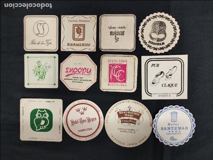 Outros artigos de papel: LOTE 40 POSAVASOS - RESTAURANTES, PUBS, HOTELES, ETC...