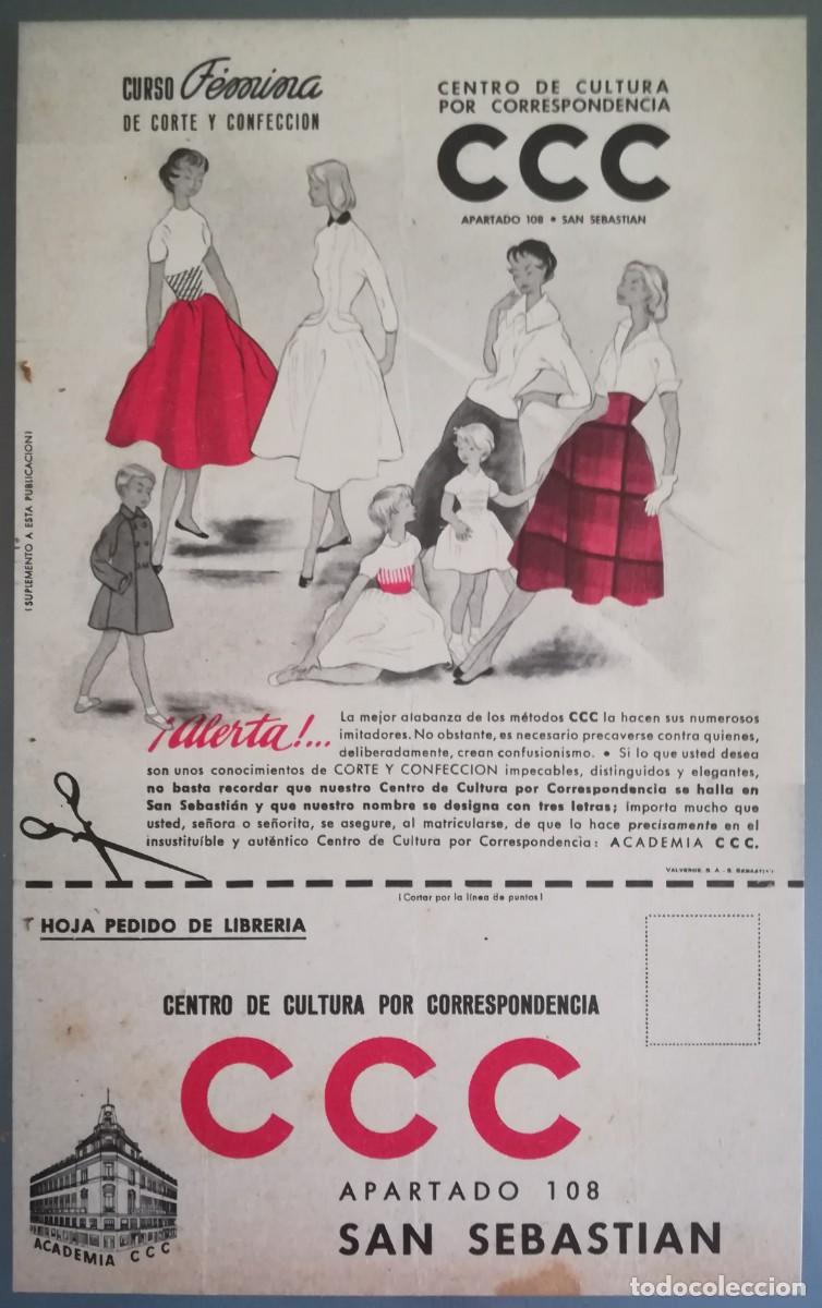 Otros art&iacute;culos de coleccionismo en papel: CCC, CURSO F&Eacute;MINA DE CORTE Y CONFECCI&Oacute;N - A&Ntilde;OS 50 - HOJA: 21,2 CM X 13,2 CM - TG