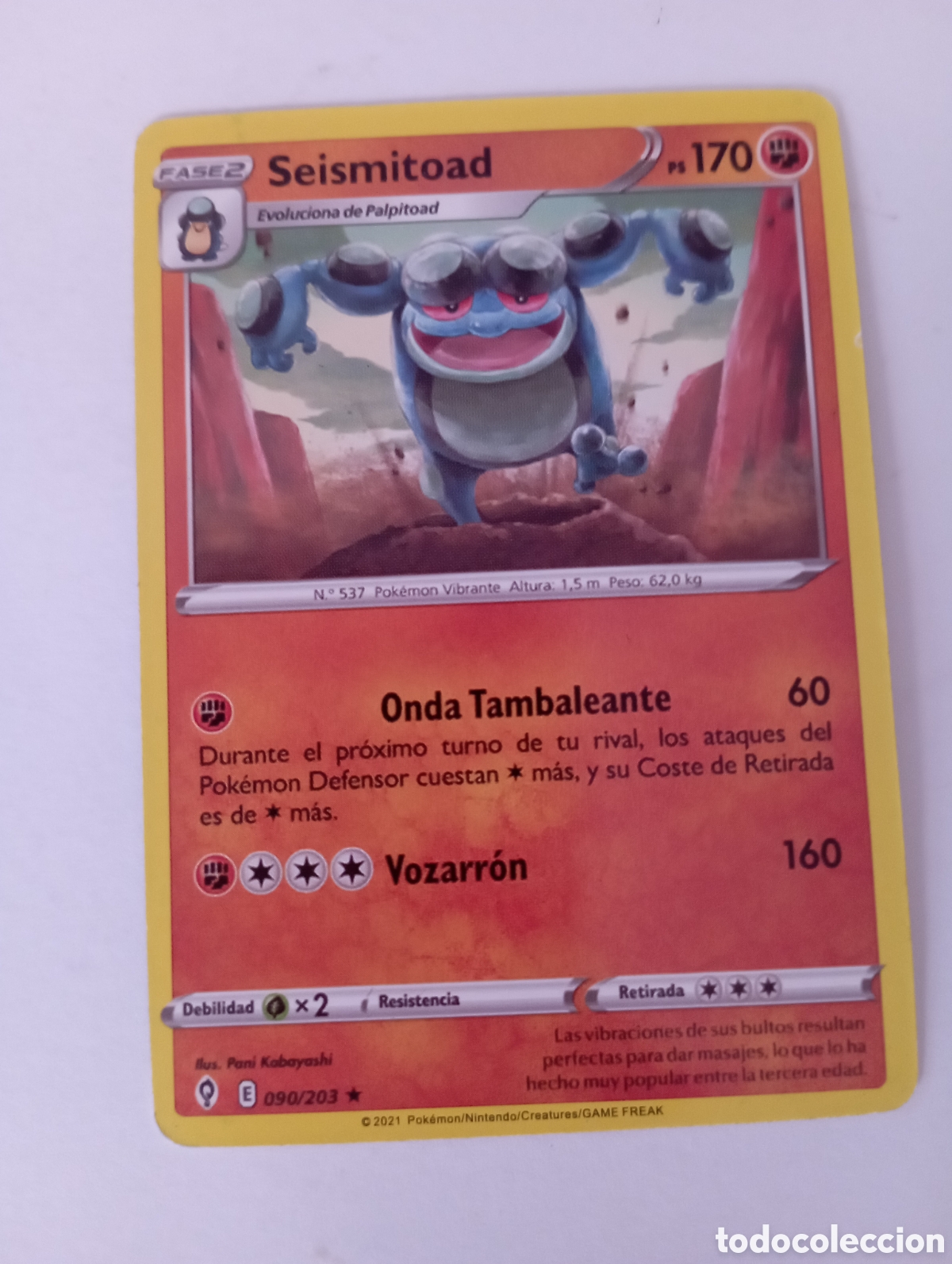 Otros Art&iacute;culos de Coleccionismo en Papel: SEISMITOAD POKEMON CARD CARTA POKEMON
