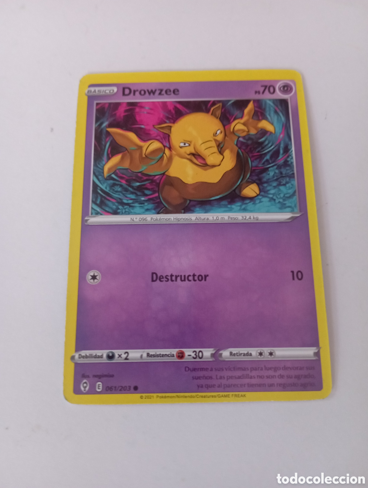Otros Art&iacute;culos de Coleccionismo en Papel: DROWZEE POKEMON CARD CARTA POKEMON
