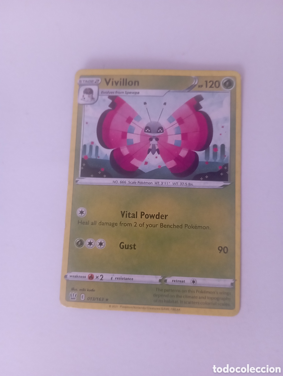 Otros Art&iacute;culos de Coleccionismo en Papel: VIVILLON POKEMON CARD CARTA POKEMON