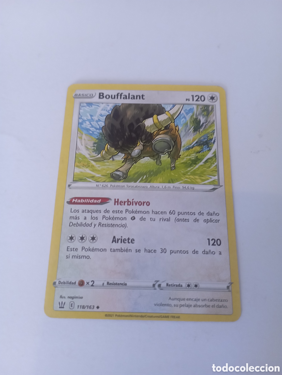 Otros Art&iacute;culos de Coleccionismo en Papel: BOUFFALANT POKEMON CARD CARTA POKEMON