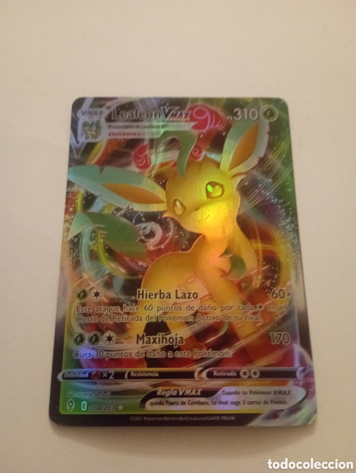 Otros Art&iacute;culos de Coleccionismo en Papel: LEAFEON VMAX POKEMON CARD CARTA POKEMON