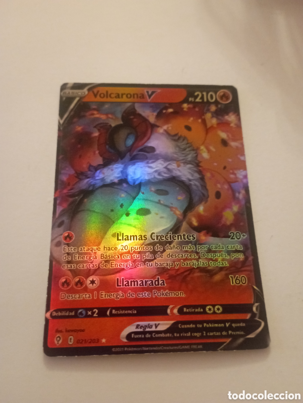 Otros Art&iacute;culos de Coleccionismo en Papel: VOLCARONA V POKEMON CARD CARTA POKEMON