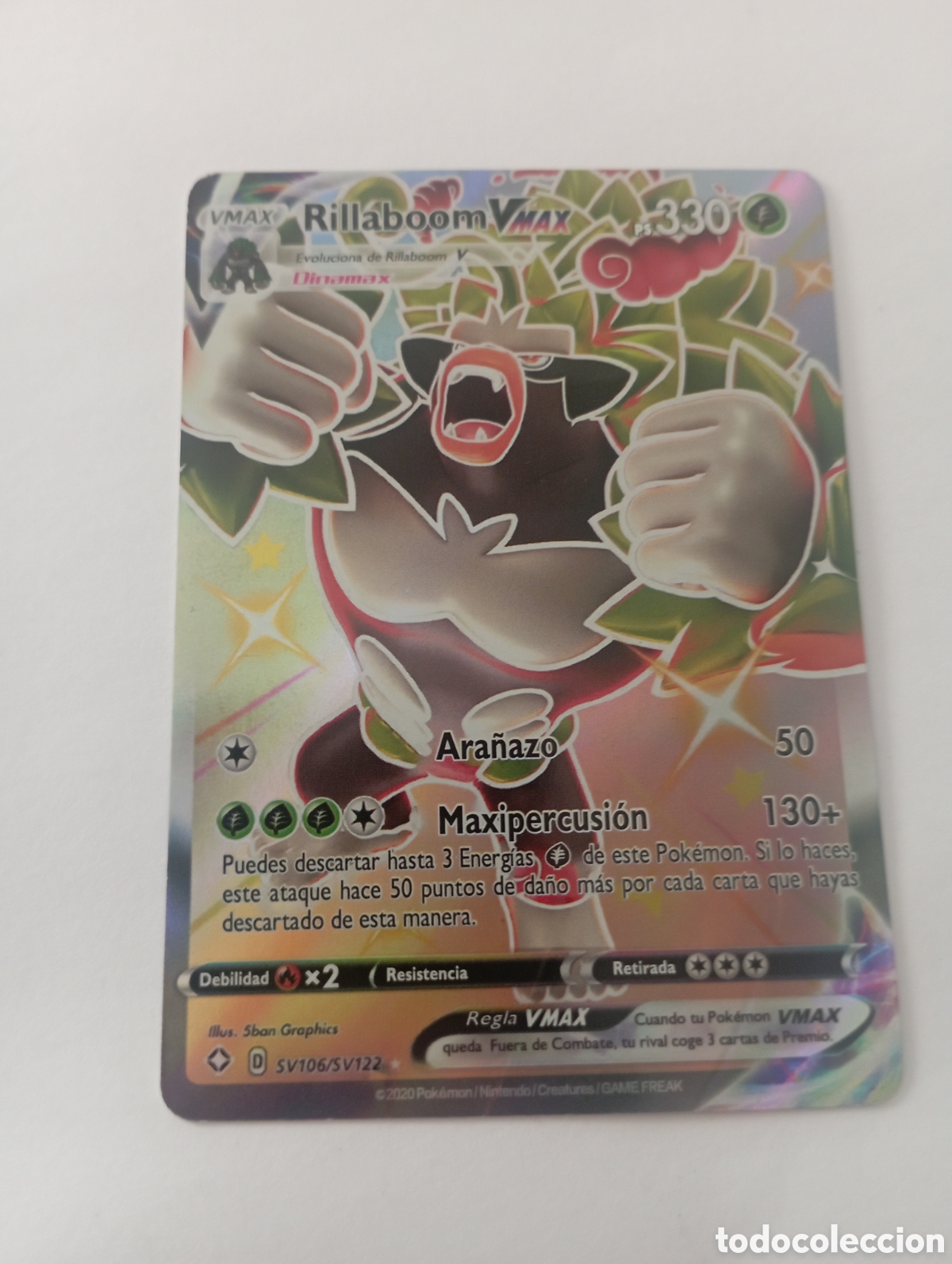 Otros Art&iacute;culos de Coleccionismo en Papel: RILLABOOM VMAX POKEMON CARD CARTA POKEMON