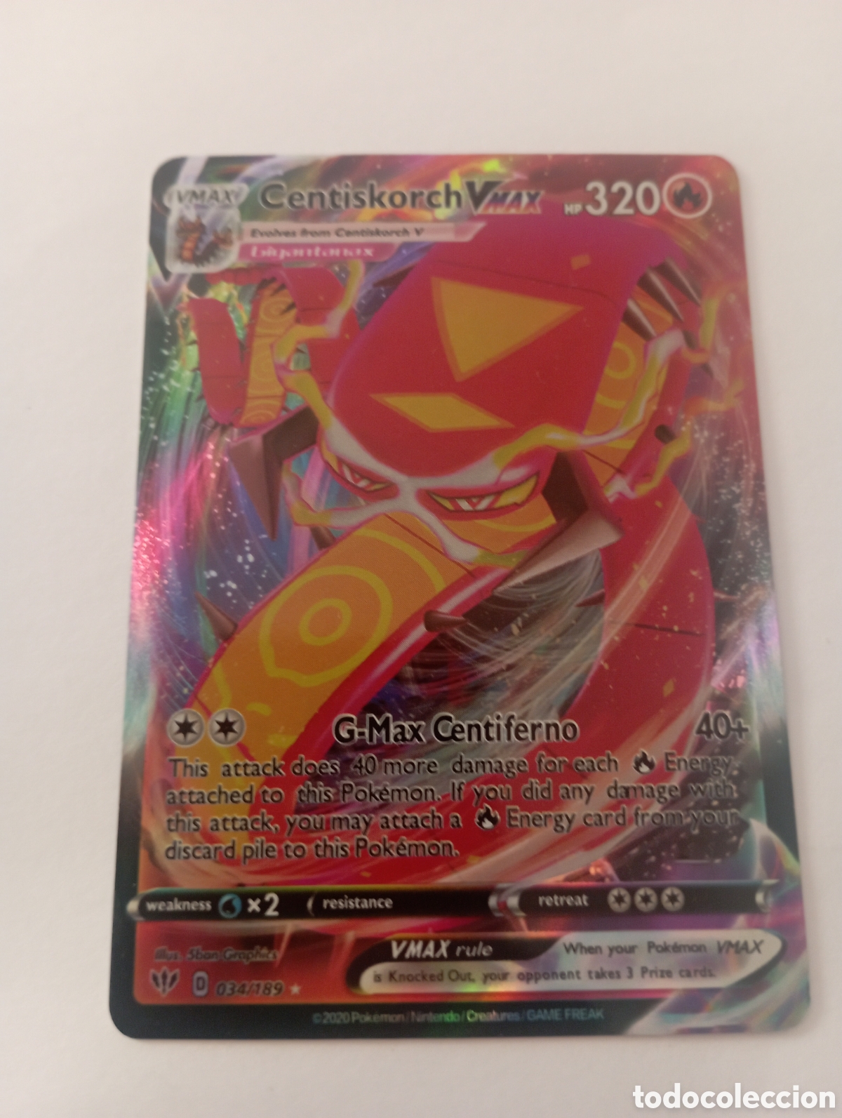 Otros Art&iacute;culos de Coleccionismo en Papel: CENTISKORCH VMAX POKEMON CARD CARTA POKEMON