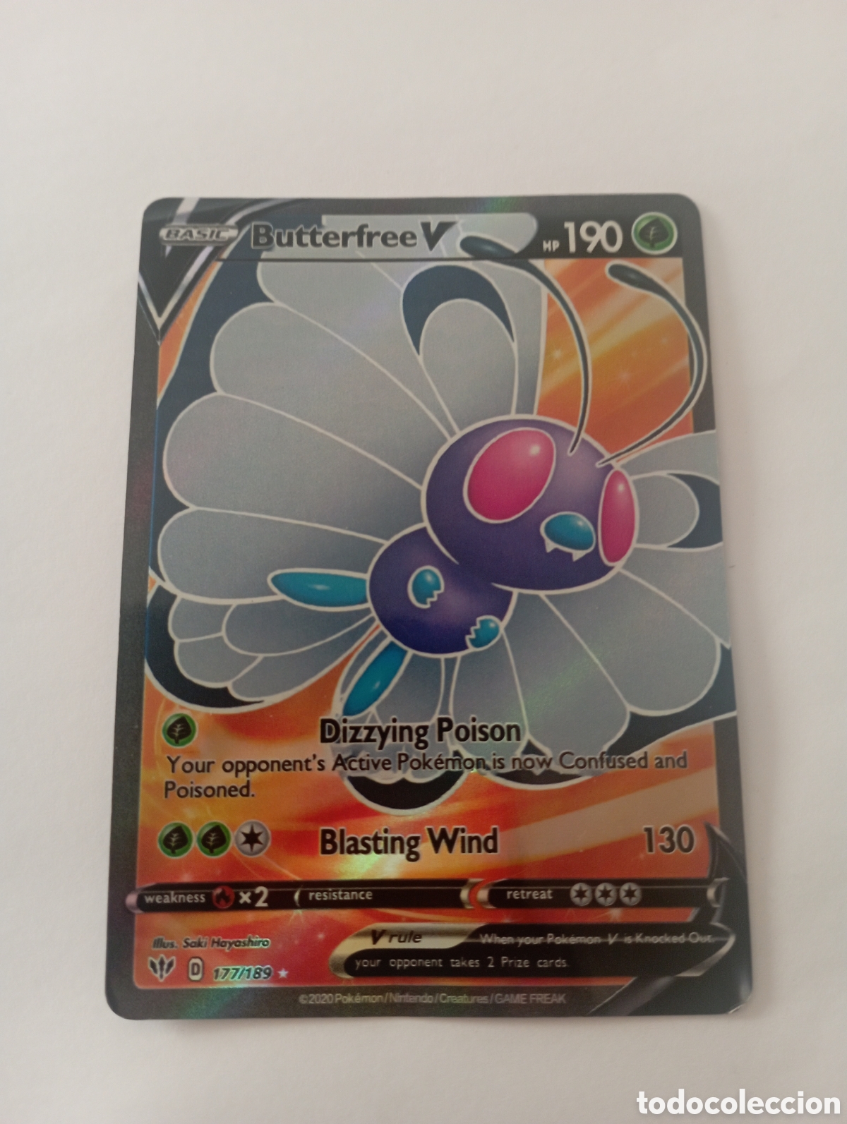 Otros Art&iacute;culos de Coleccionismo en Papel: BUTTERFREE V POKEMON CARD CARTA POKEMON