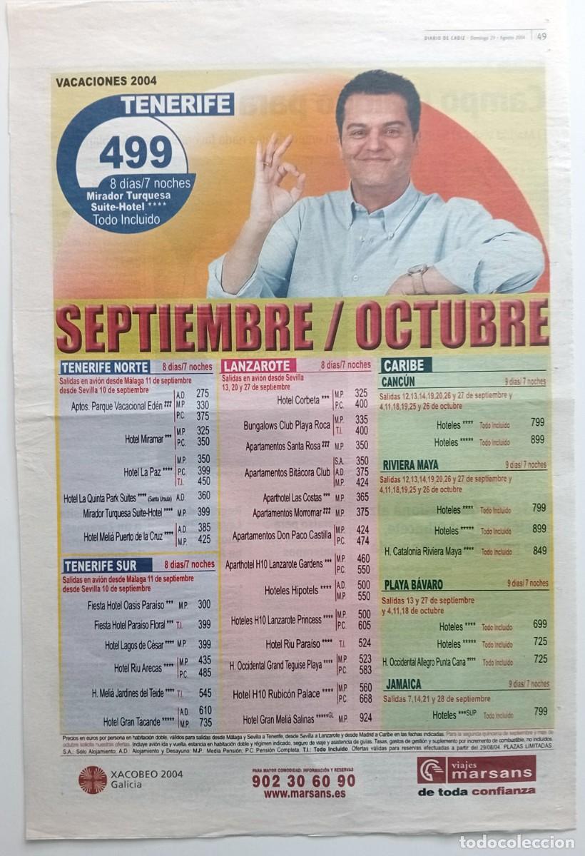 Otros Art&iacute;culos de Coleccionismo en Papel: VIAJES MARSANS - PUBLICIDA EN HOJA DE PERI&Oacute;DICO - RAM&Oacute;N GARC&Iacute;A