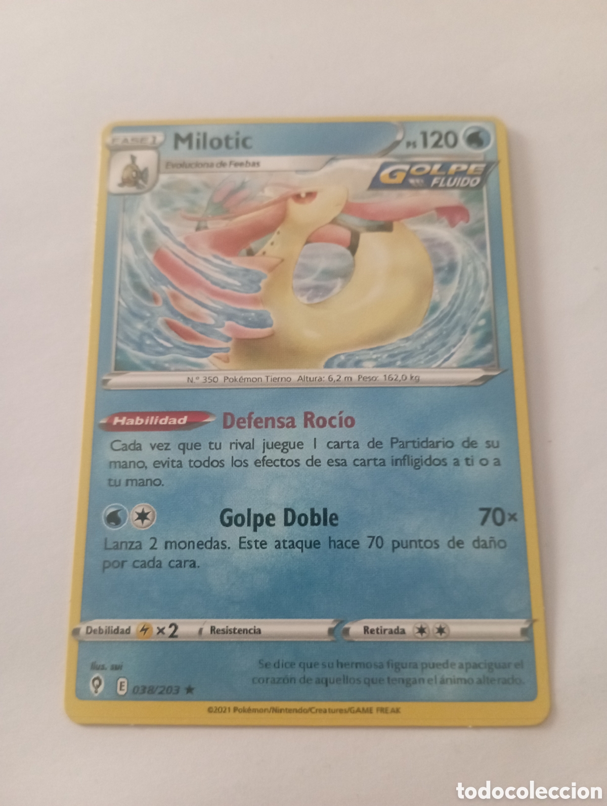 Otros Art&iacute;culos de Coleccionismo en Papel: MILOTIC GOLPE FLUIDO POKEMON CARD CARTA POKEMON