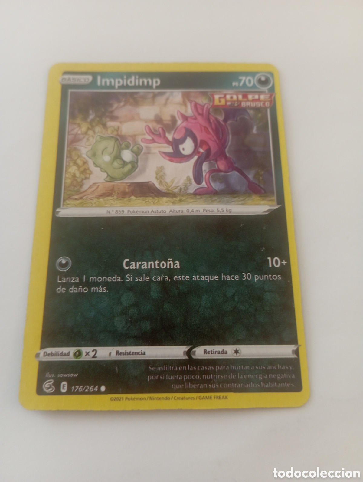 Otros Art&iacute;culos de Coleccionismo en Papel: IMPIDIMP GOLPE BRUSCO POKEMON CARD CARTA POKEMON