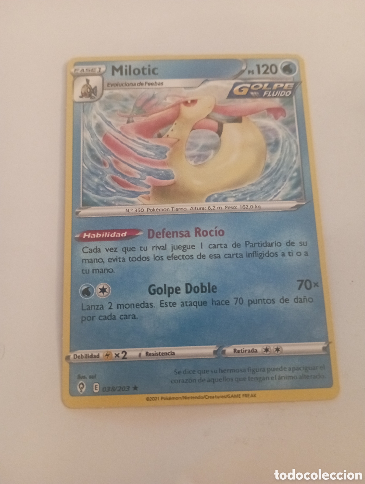 Otros Art&iacute;culos de Coleccionismo en Papel: MILOTIC GOLPE FLUIDO POKEMON CARD CARTA POKEMON
