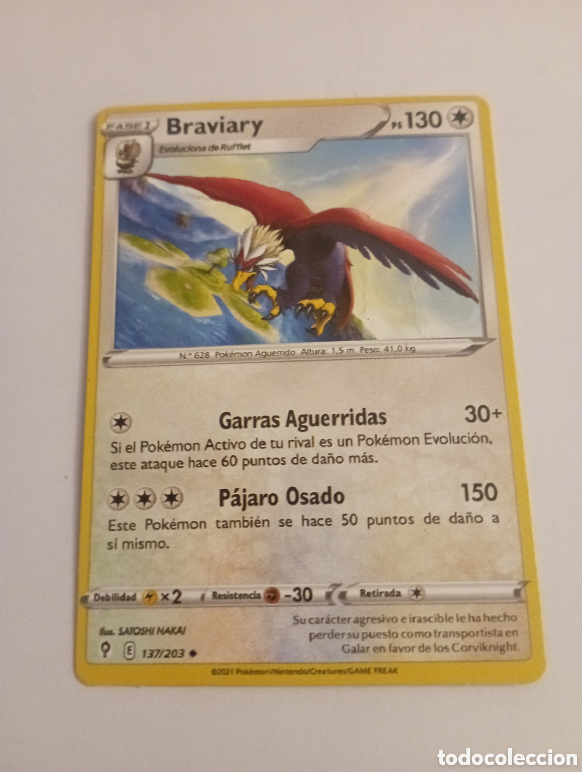 Otros Art&iacute;culos de Coleccionismo en Papel: BRAVIARY POKEMON CARD CARTA POKEMON
