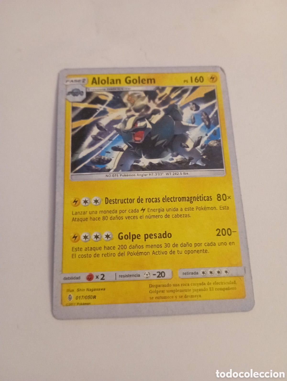 Otros Art&iacute;culos de Coleccionismo en Papel: ALOLAN GOLEM POKEMON CARD CARTA POKEMON