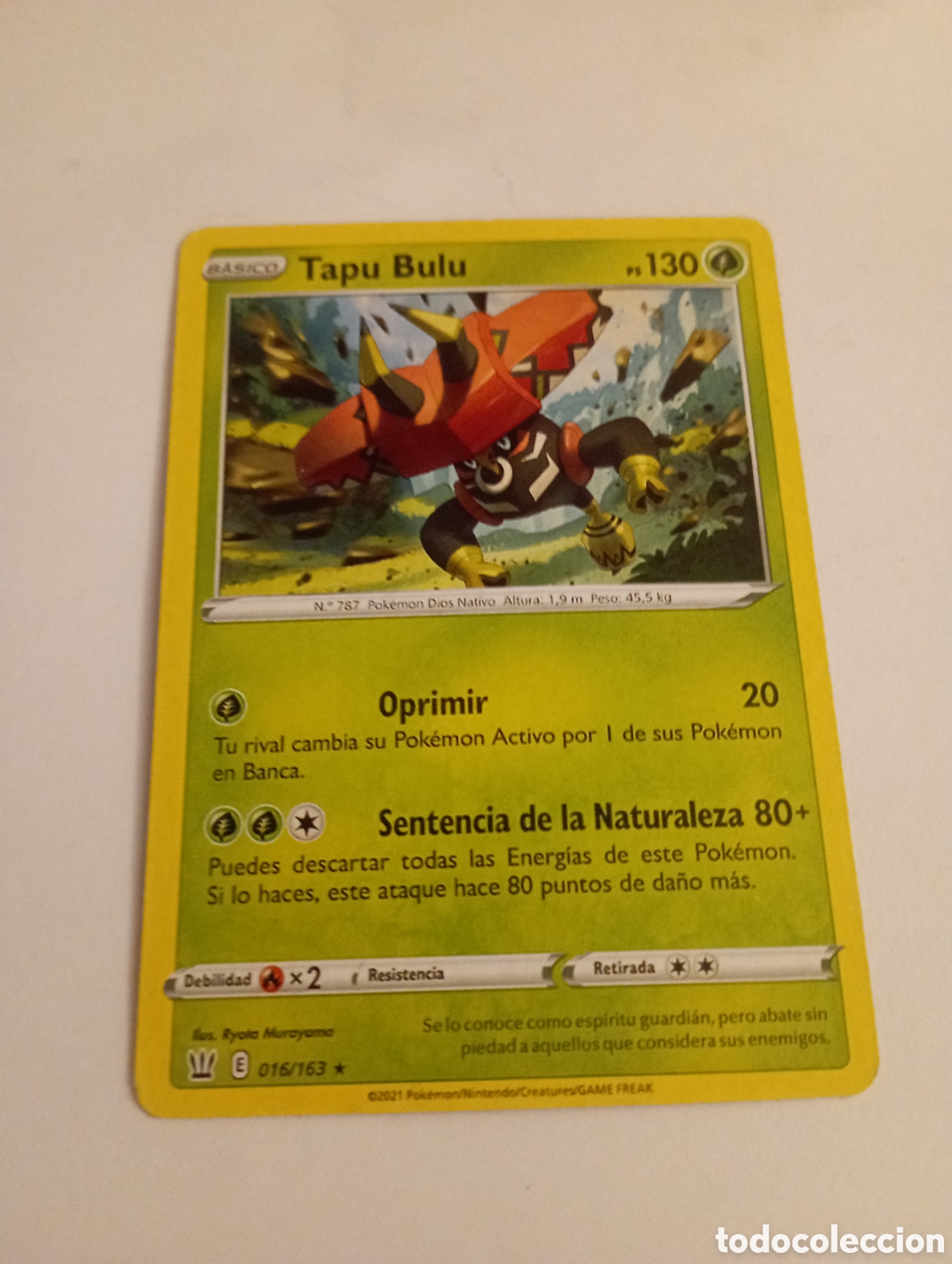 Otros Art&iacute;culos de Coleccionismo en Papel: TAPU BULU POKEMON CARD CARTA POKEMON