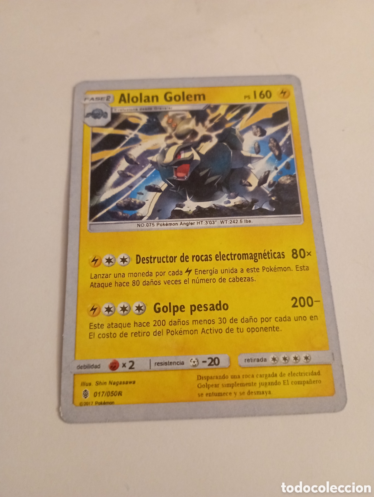 Otros Art&iacute;culos de Coleccionismo en Papel: ALOLAN GOLEM POKEMON CARD CARTA POKEMON