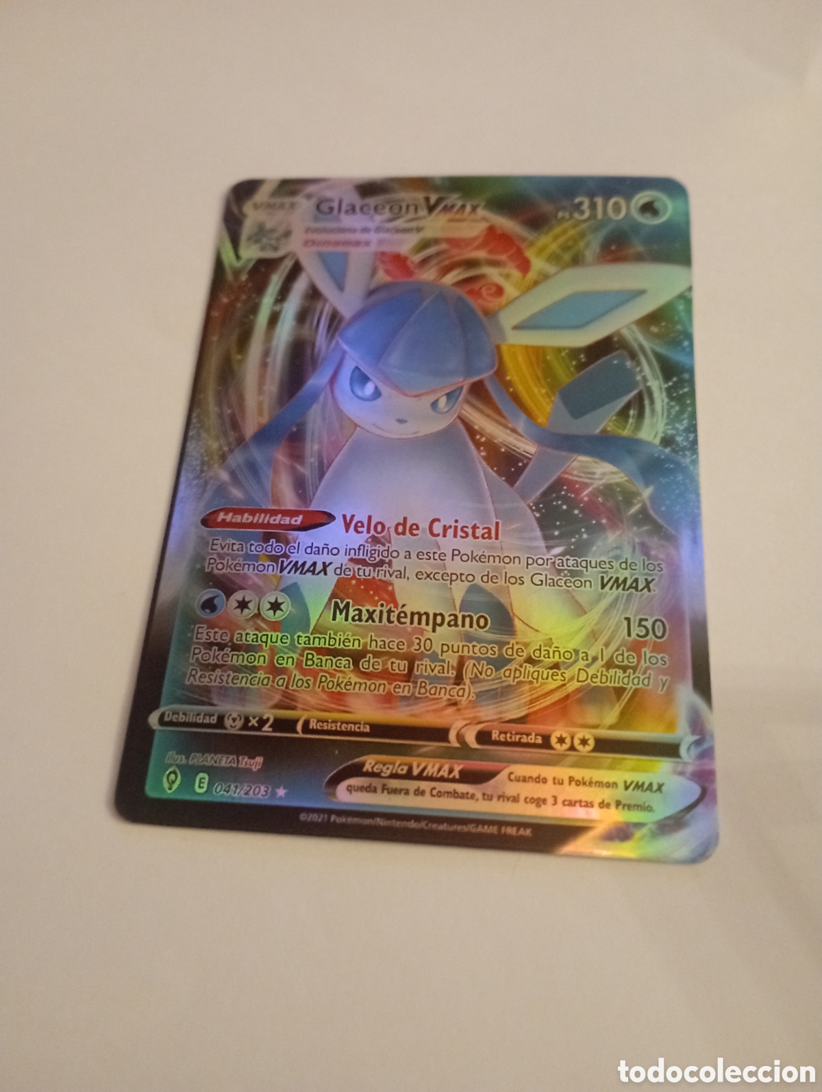 Otros Art&iacute;culos de Coleccionismo en Papel: GLACEON VMAX POKEMON CARD CARTA POKEMON