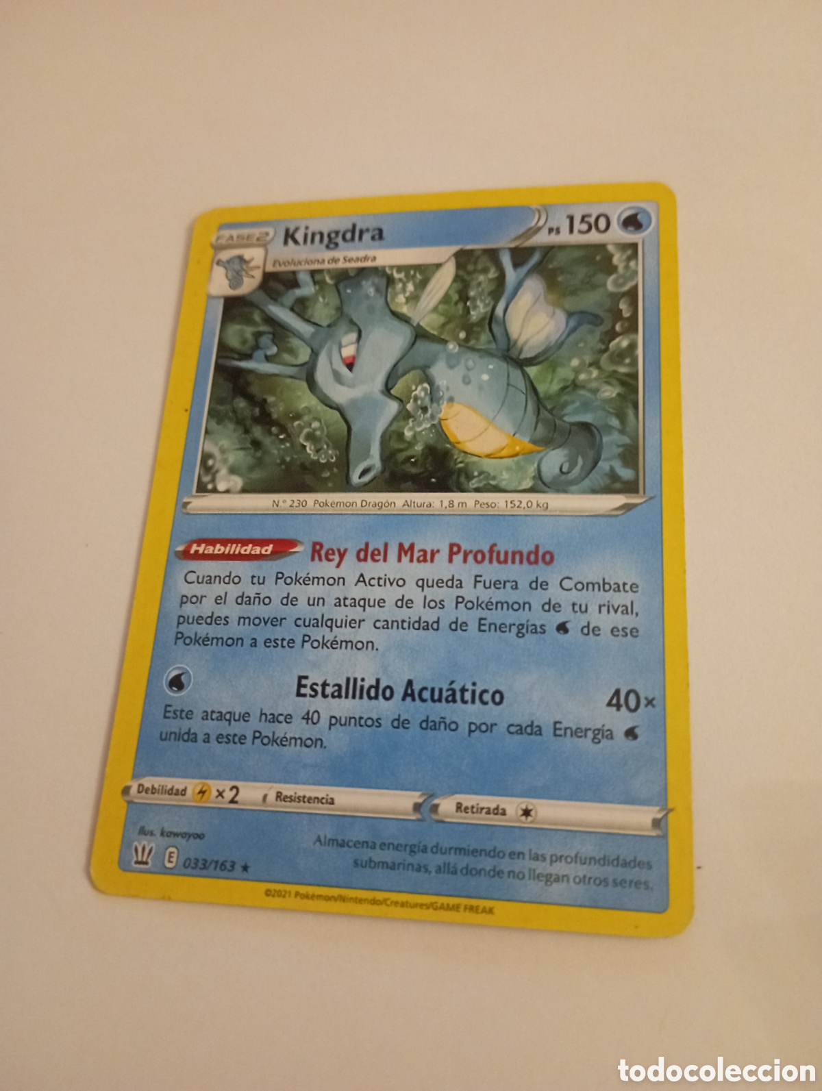 Otros Art&iacute;culos de Coleccionismo en Papel: KINGDRA POKEMON CARD CARTA POKEMON