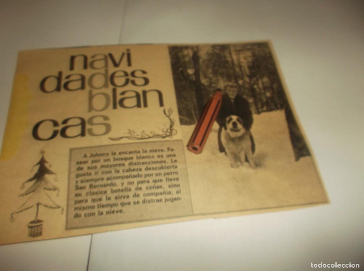 Otros Art&iacute;culos de Coleccionismo en Papel: RECORTE A&Ntilde;O 1966.-EL CANTANTE FRANC&Eacute;S JOHNNY HALLYDAY EN LA NIEVE CON UN PERRO SAN BERNARDO