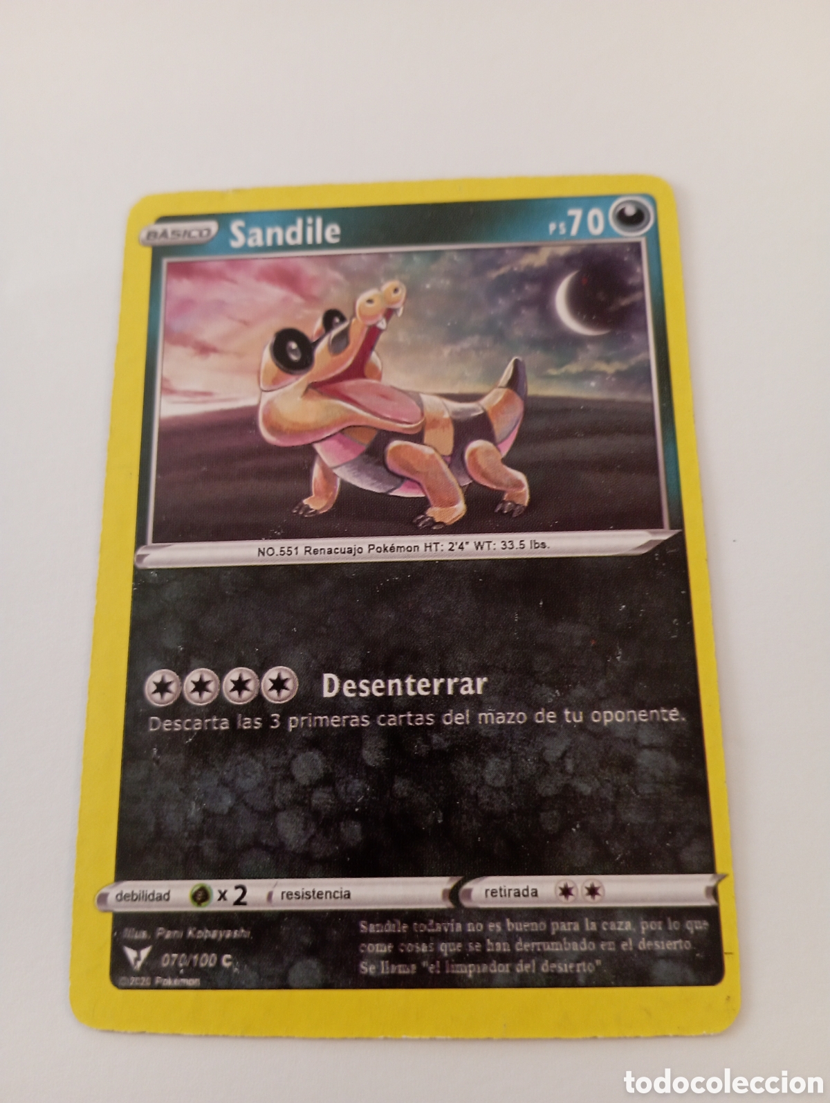 Otros Art&iacute;culos de Coleccionismo en Papel: SANDILE POKEMON CARD CARTA POKEMON