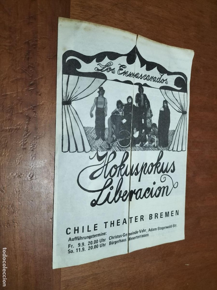 Sammelleidenschaft Andere Papierartikel: LOS ENMASCARADOS. HOKUSPOKUS LIBERACION. FOLLETO DE MANO. OBRA DE TEATRO. SE ABRE. DIFICIL