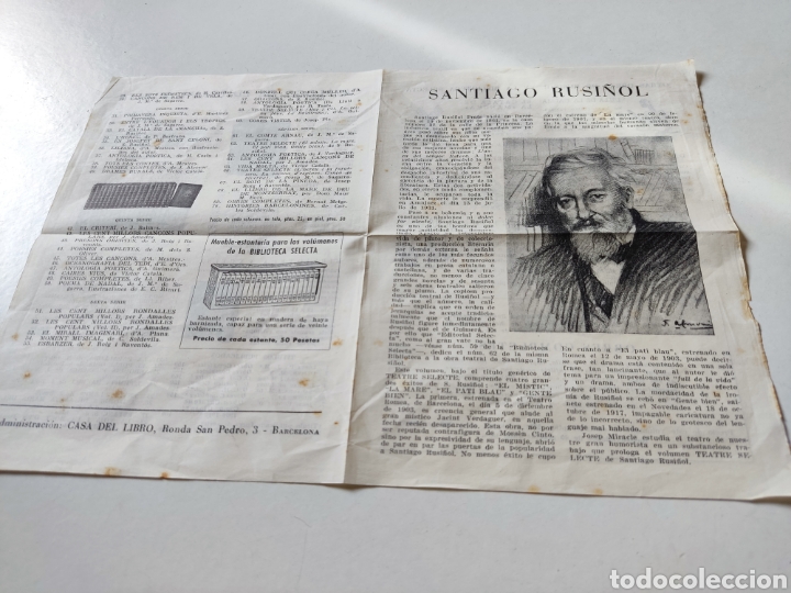 Otros Art&iacute;culos de Coleccionismo en Papel: Folleto antiguo resumen vida Santiago Rusi&ntilde;ol