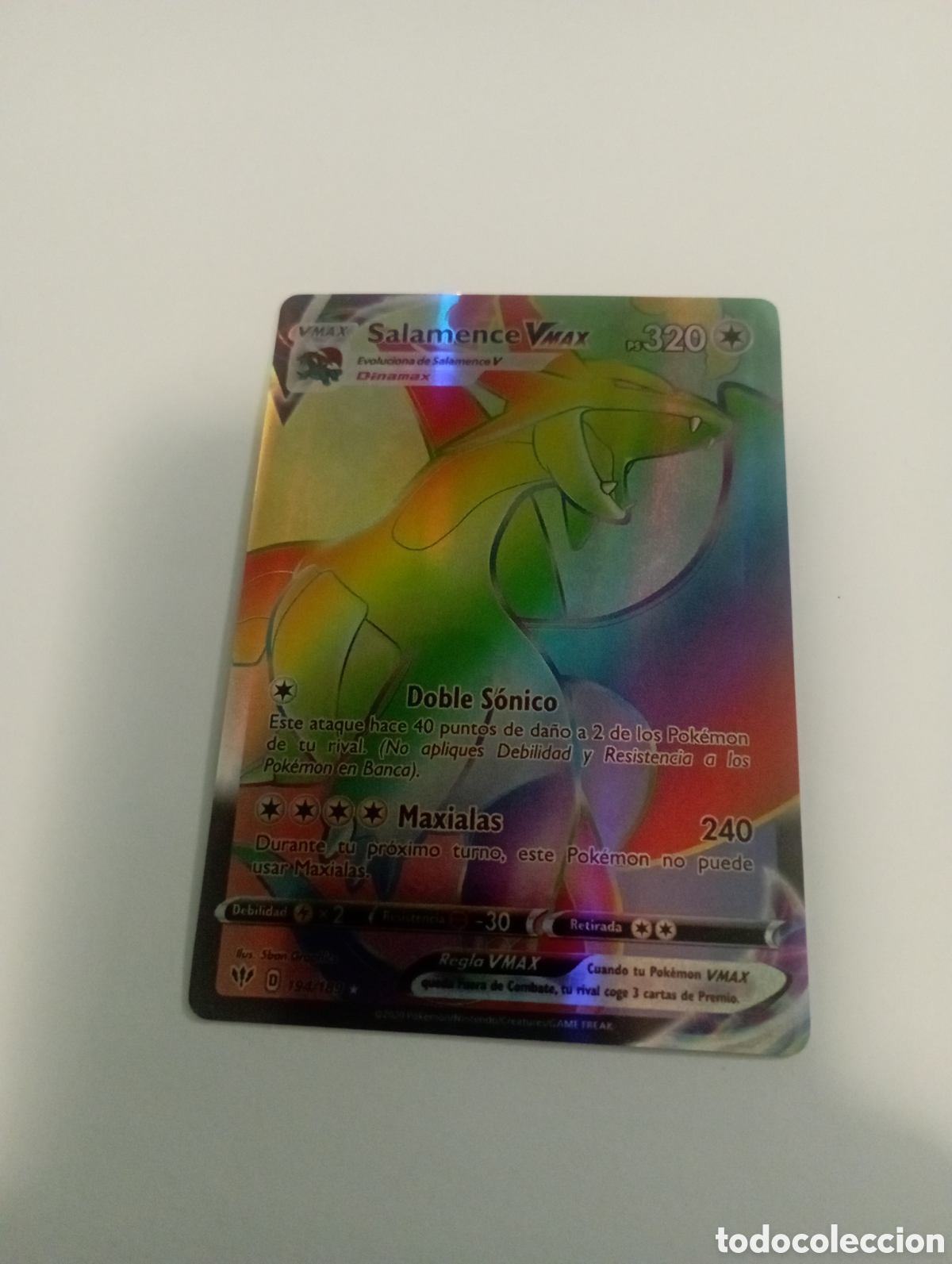 Otros art&iacute;culos de coleccionismo en papel: SALAMENCE VMAX POKEMON CARD CARTA POKEMON