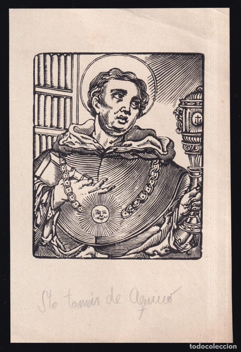 Sammelleidenschaft Andere Papierartikel: *Santo Tom&aacute;s de Aquino* Papel delgado. Dorso en blanco. Meds. papel 94x140 mms.