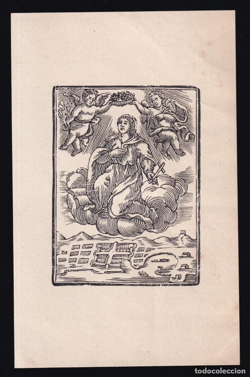 Sammelleidenschaft Andere Papierartikel: *Santa a identificar* Papel delgado. Dorso en blanco. Meds. papel 87x137 mms.
