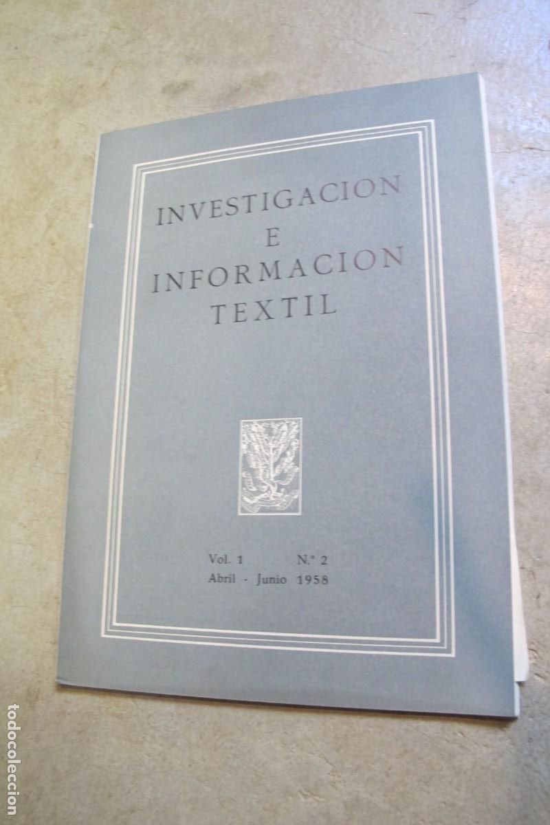 Altri oggetti di carta: INVESTIGACION E INFORMACION TEXTIL. VOL 1 N&ordm;2 1958