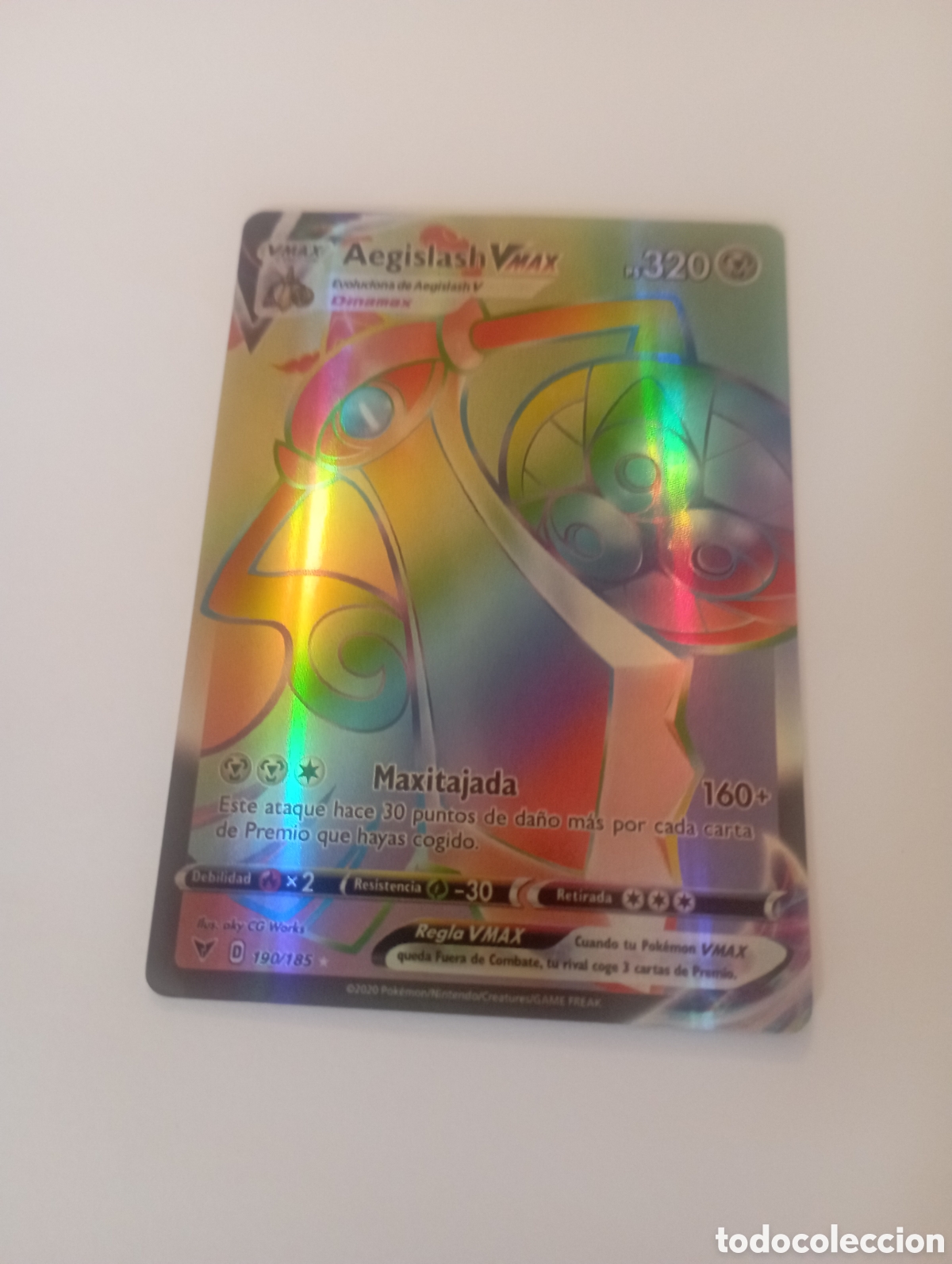 Otros art&iacute;culos de coleccionismo en papel: AEGISLASH VMAX POKEMON CARD CARTA POKEMON