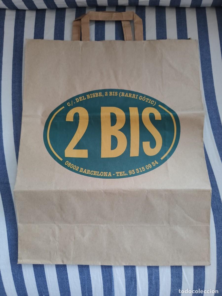 Otros Art&iacute;culos de Coleccionismo en Papel: Bolsa de papel de la tienda de artesan&iacute;a 2 Bis de Barcelona ( En el barrio G&oacute;tico).
