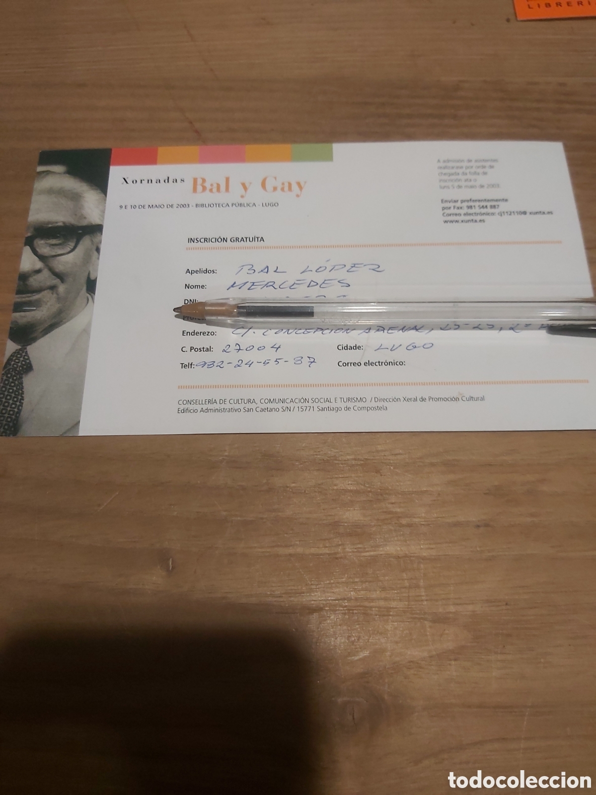 Paper Collecting Others: Invitaci&oacute;n xornadas Val y Gay para su mujer Lugo biblioteca