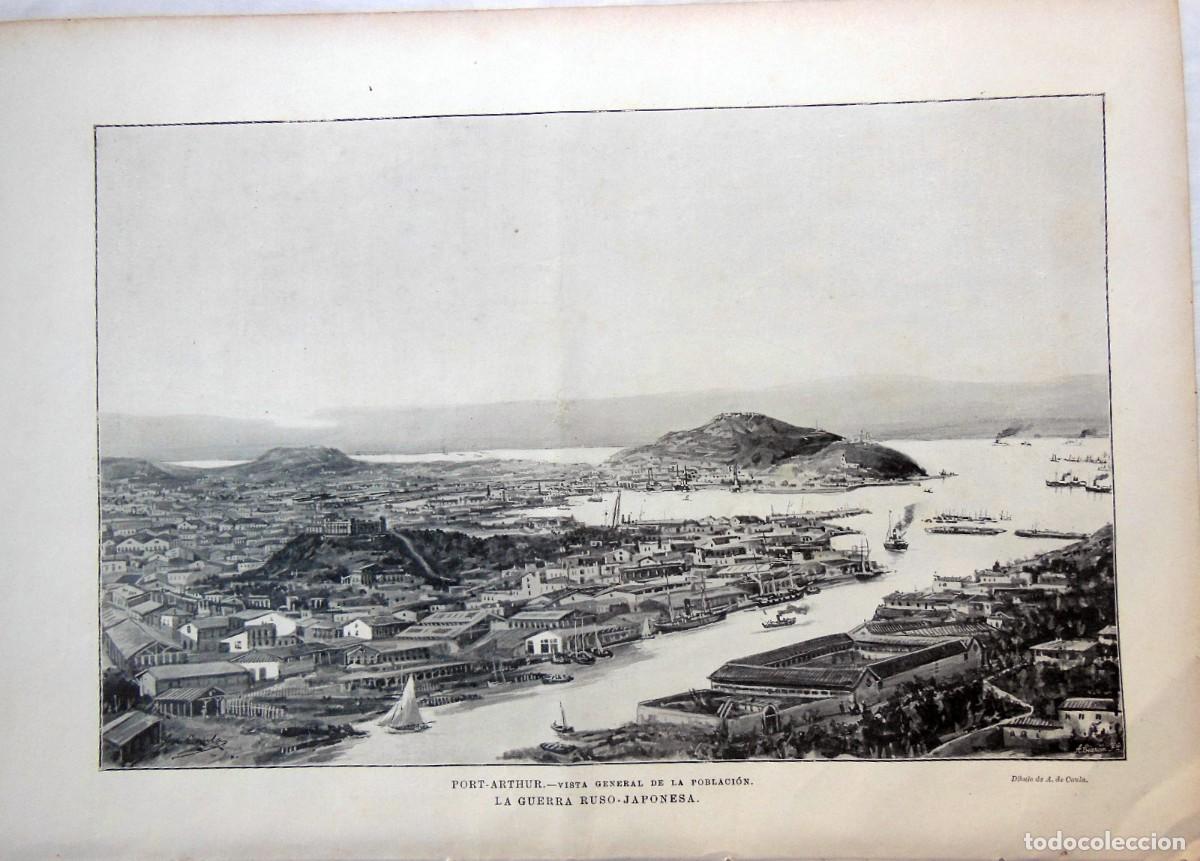Outros artigos de papel: PORT - ARTHUR, Vista General de la Poblaci&oacute;n. Hoja suelta. 1904