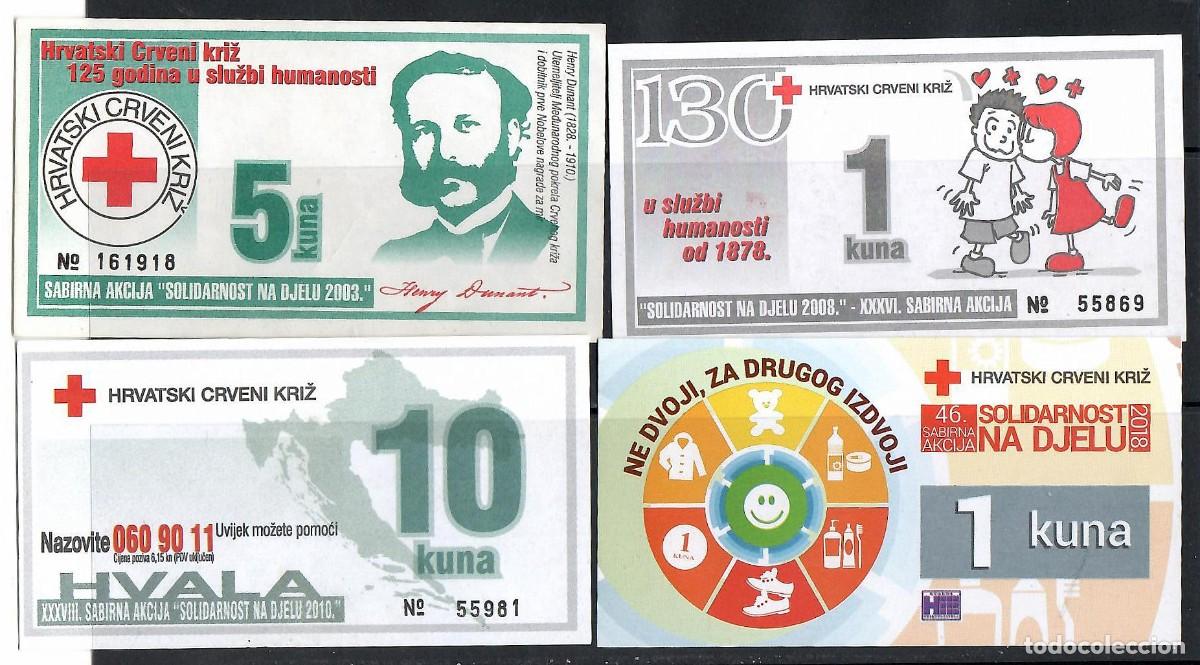 Sammelleidenschaft Andere Papierartikel: CRUZ ROJA, Croacia. Cupones de solidaridad, a&ntilde;os 2003, 2008, 2010 y 2018