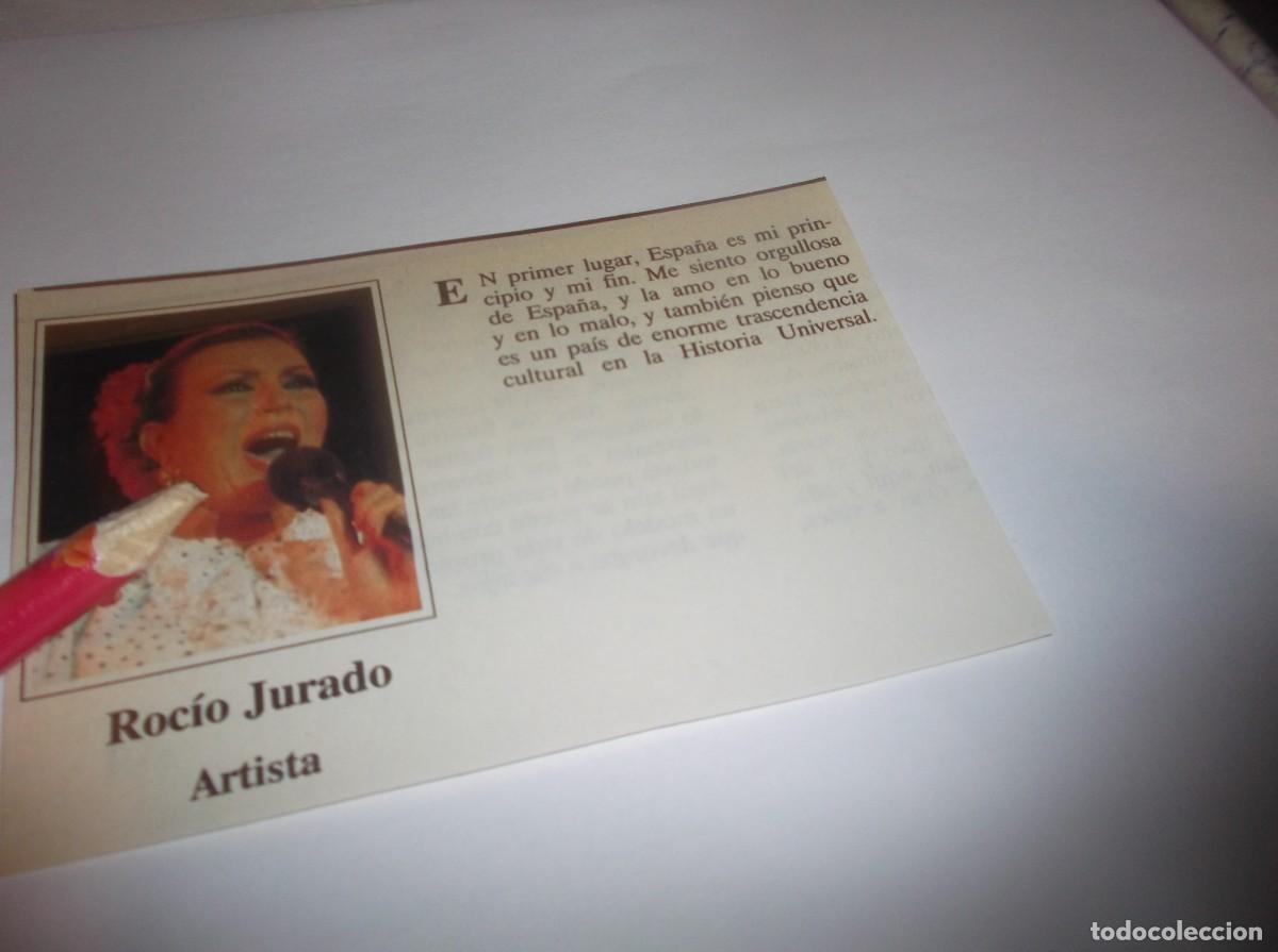 Otros Art&iacute;culos de Coleccionismo en Papel: RECORTE A&Ntilde;O 1991..- LA ART&Iacute;STA CANTANTE ROC&Iacute;O JURADO