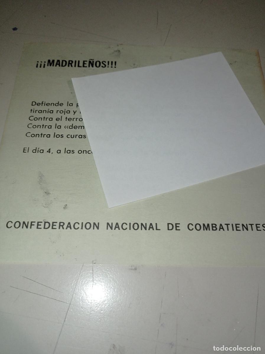 Otros Art&iacute;culos de Coleccionismo en Papel: FLYER CONFEDERACI&Oacute;N NACIONAL COMBATIENTES 20-N MADRILE&Ntilde;OS, BASTA!!! REF. UR MES 2