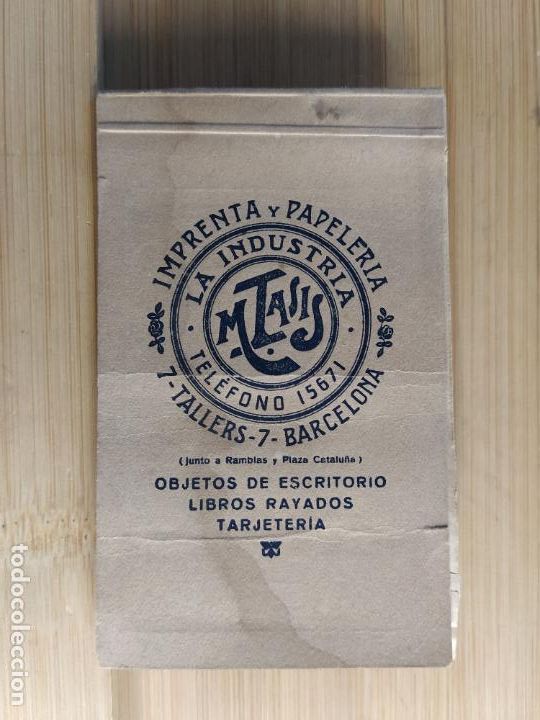 Sammelleidenschaft Andere Papierartikel: LA INDUSTRIA M. TASIS-IMPRENTA-BARCELONA-A&Ntilde;O 1930-MINI BLOC DE NOTAS-PUBLICIDAD-VER FOTOS-(105.579)