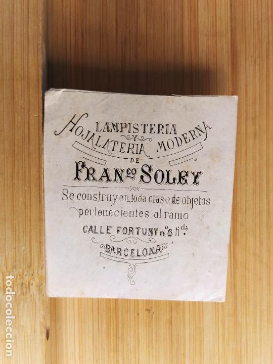 Collectionnisme Papier divers: BARCELONA-LAMPISTERIA HOJALATERIA MODERNA DE FRANCISCO SOLEY-VER FOTOS-(105.582)