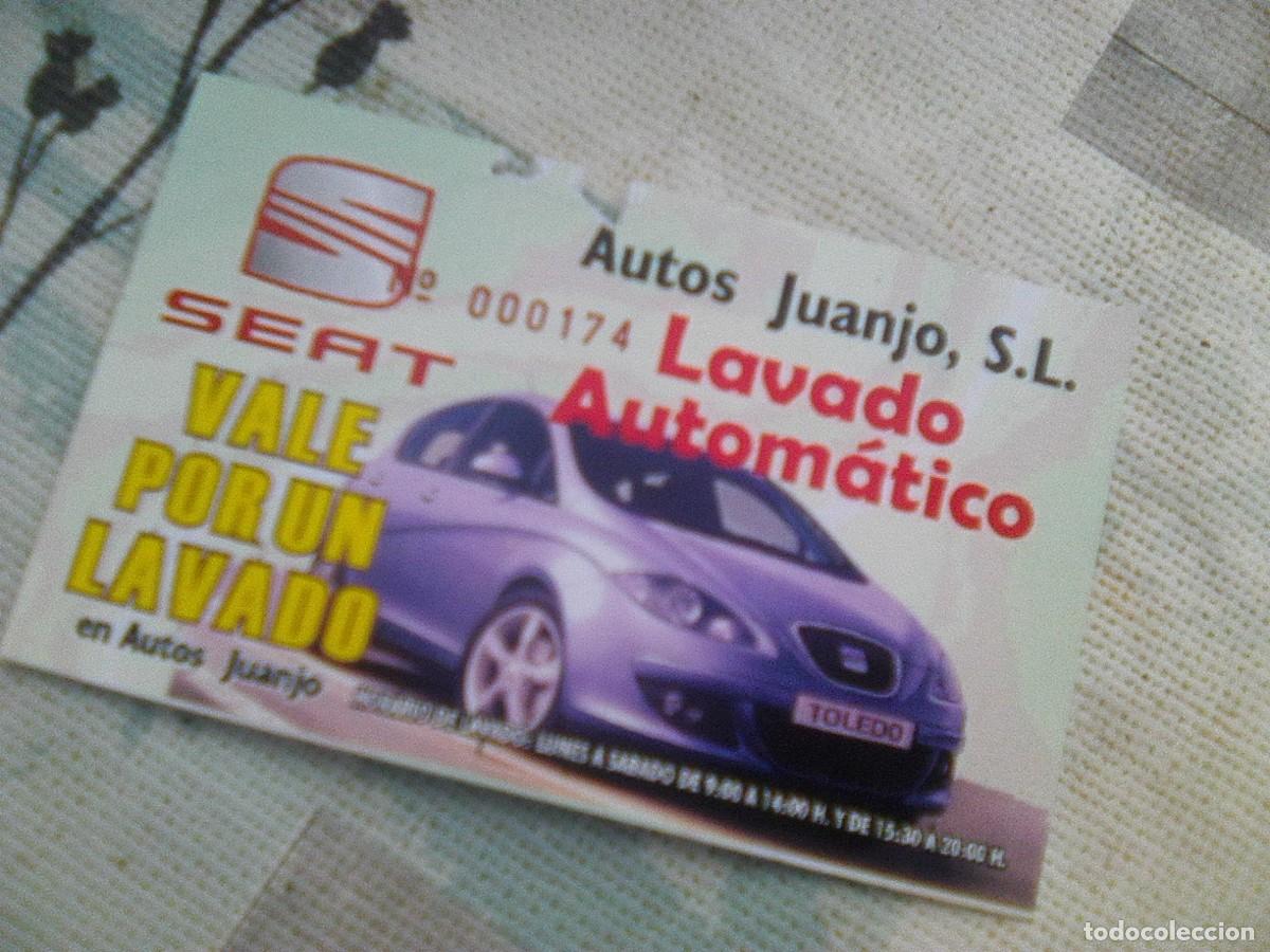 Otros art&iacute;culos de coleccionismo en papel: Tarjeta de cliente Seat Autos Juanjo d Paral - Madrid - Vale Por un lavado - vintage 90&acute;s