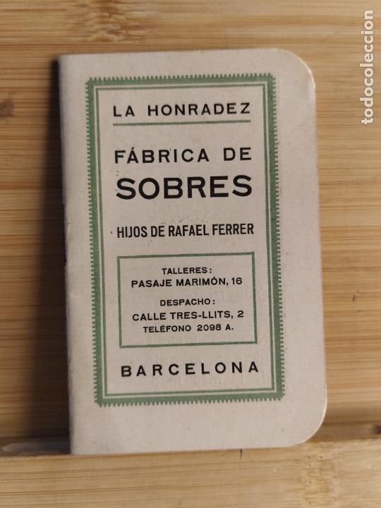 Collectionnisme Papier divers: BARCELONA-LA HONRADEZ FABRICA DE SOBRES-A&Ntilde;O 1924-MINI BLOC DE NOTAS-PUBLICIDAD-VER FOTOS-(105.617)