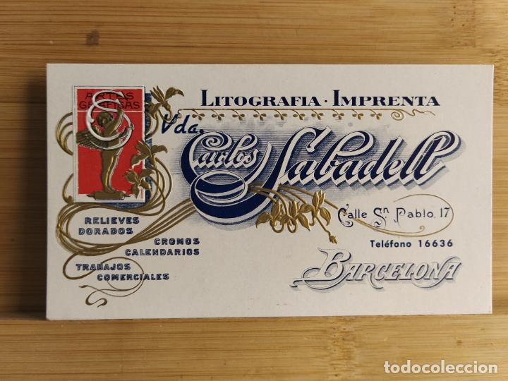 Sammelleidenschaft Andere Papierartikel: BARCELONA-LITOGRAFIA IMPRENTA VDA CARLOS SABADELL-PUBLICIDAD ANTIGUA-VER FOTOS-(105.654)