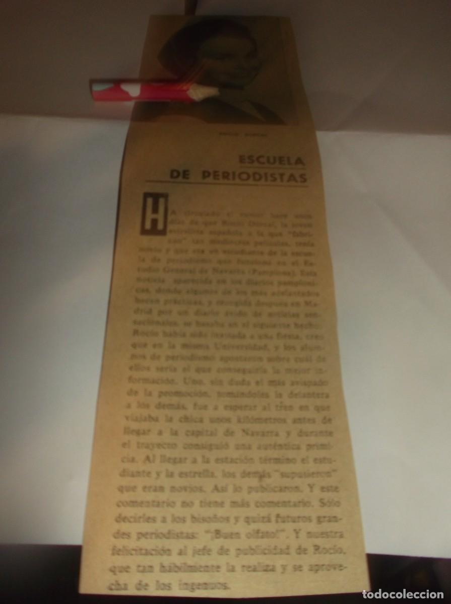 Otros Art&iacute;culos de Coleccionismo en Papel: RECORTE A&Ntilde;O 1963.- ROC&Iacute;O D&Uacute;RCAL , ESCUELA DE PERIODISTAS
